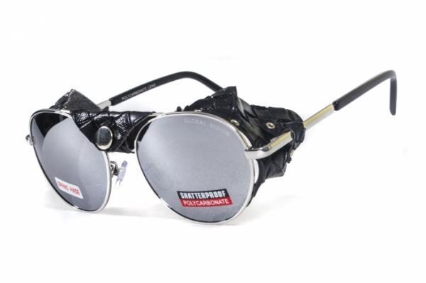 Очки-авиаторы Global Vision Aviator-5 (silver mirror) зеркальные серые со съёмным уплотнителем фото