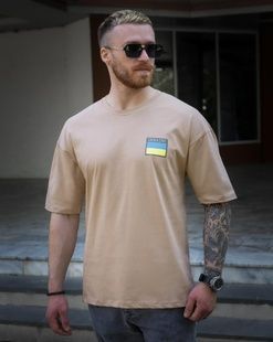 Футболка oversize Україна пісочна BEZET фото