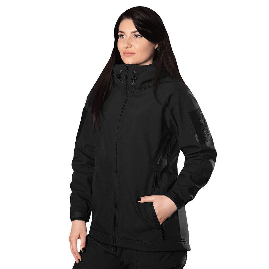 Демисезонный женский военный комплект Softshell Black Camotec фото