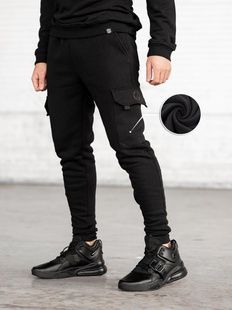 Теплі спортивні карго штани BEZET Basic black'20 фото