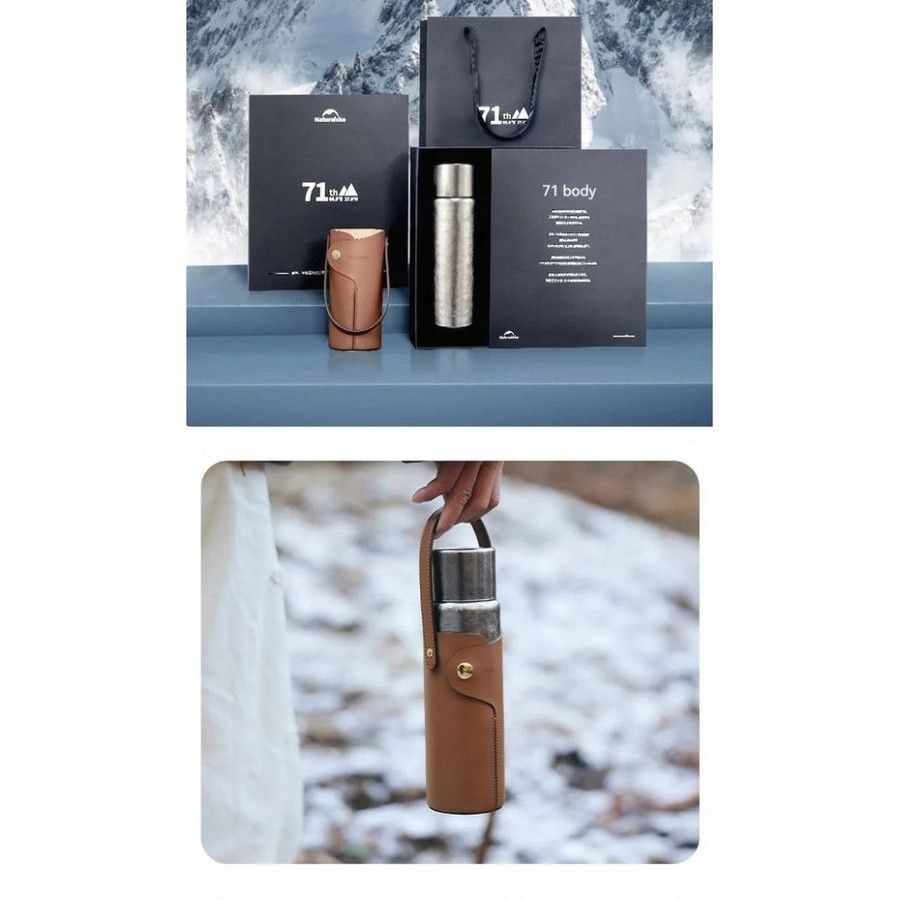 Термос титановий з чохлом Naturehike CNK230CF012 600 ml фото