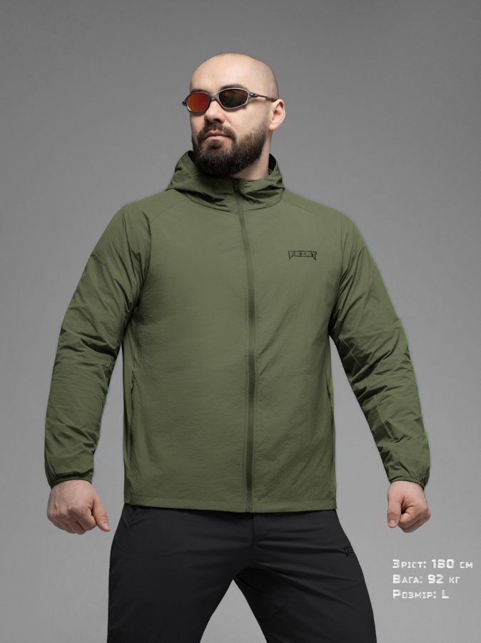 Куртка ветровка BEZET Solguard UV 100 хаки фото