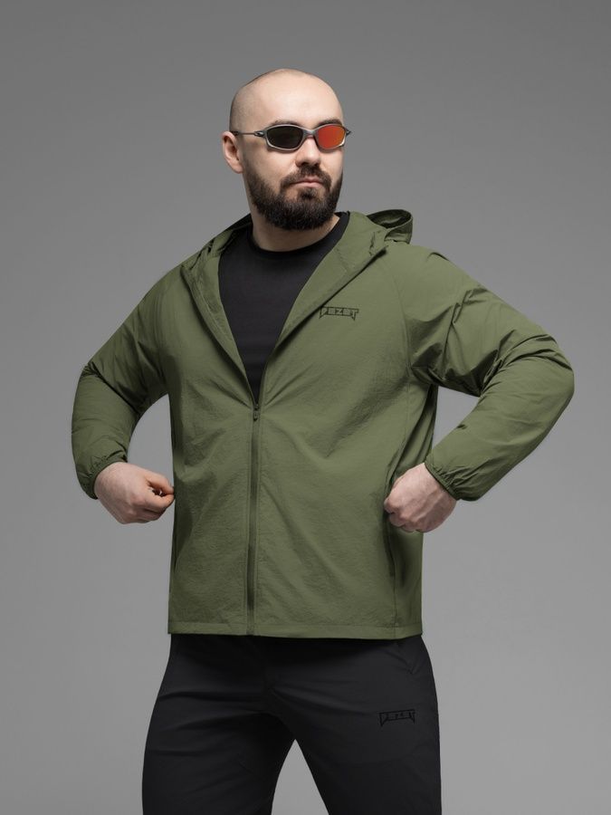 Куртка ветровка BEZET Solguard UV 100 хаки фото