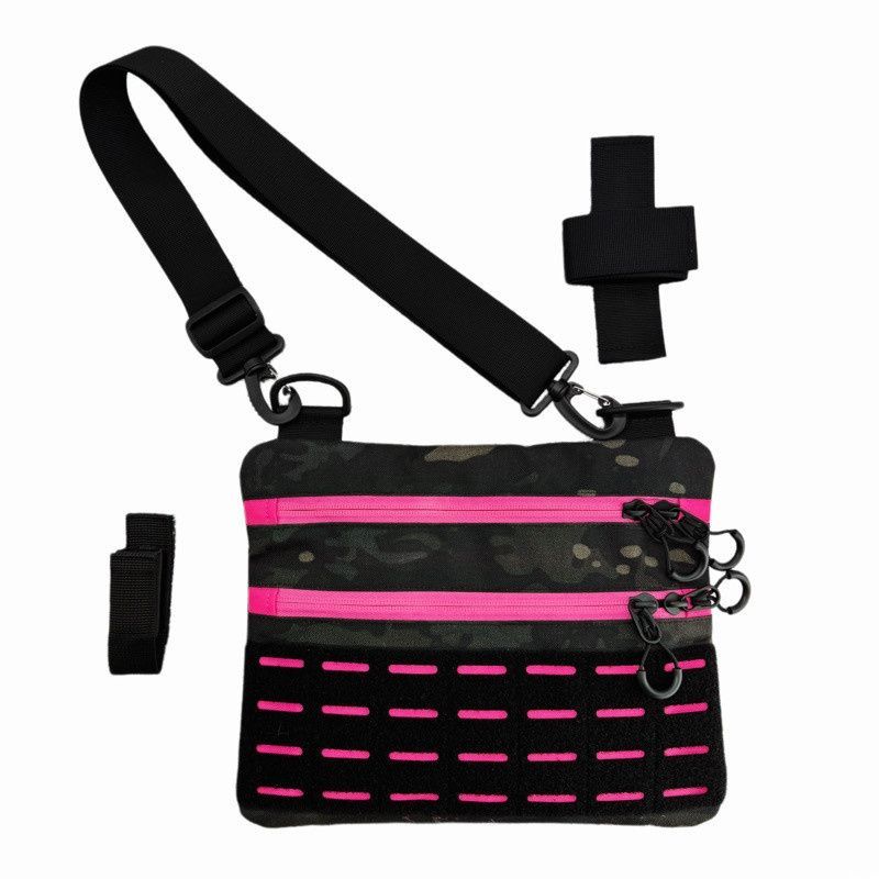 Тактическая мужская сумка через плечо RoKit Multicam Black Pink M с MOLLE и панелью велкро фото