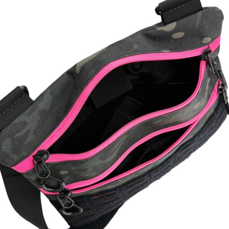 Тактическая мужская сумка через плечо RoKit Multicam Black Pink M с MOLLE и панелью велкро фото