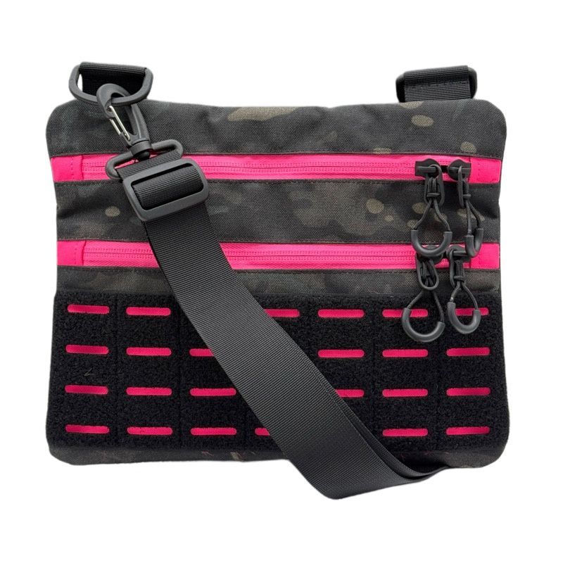 Тактична чоловіча сумка через плече RoKit Multicam Black Pink M із MOLLE та панеллю велкро фото