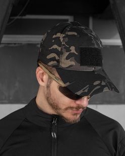 Тактична бейсболка BEZET Military чорний мультикам фото