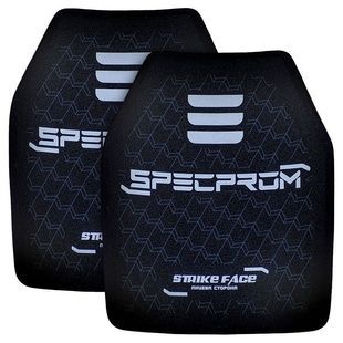Комплект полиэтиленових бронеплит SPECPROM 3-го класса. Вес 1,4 кг. Размер 25 на 30 см. Черная. 2 шт. (00000002731) фото