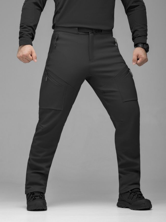 Брюки карго тактические Softshell BEZET Techwear черный фото
