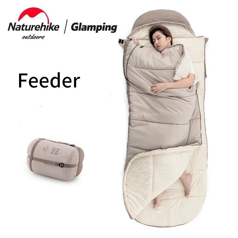 Спальний мішок з капюшоном Naturehike B400 NH21MSD11, бежевий фото