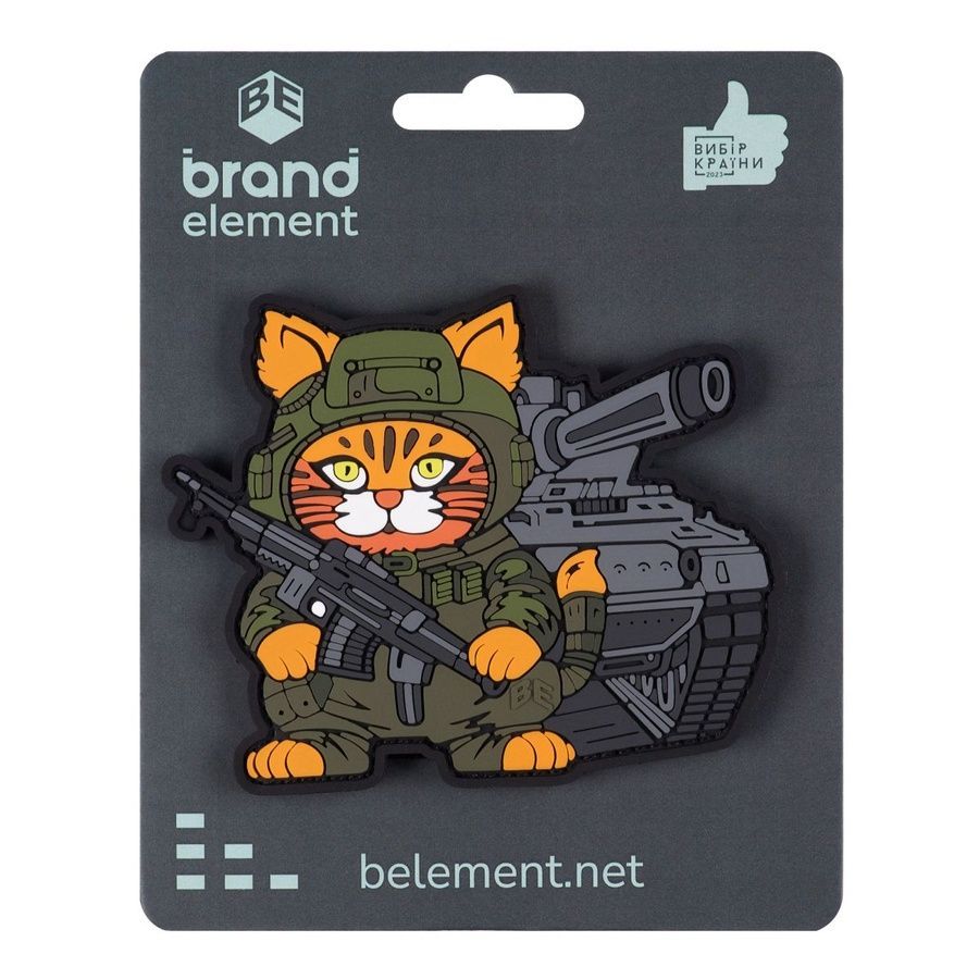 ПВХ Патч (шеврон) "Кіт-танкіст" фото