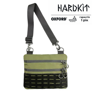 Тактична чоловіча сумка через плече RoKit Olive Black M із MOLLE та панеллю велкро фото