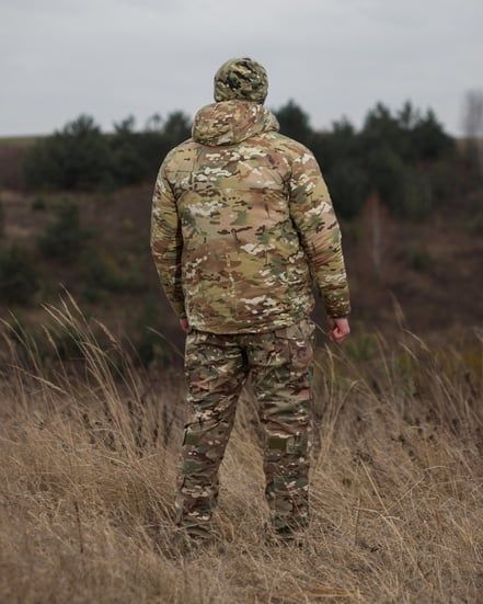 Демисезонный военный комплект (Куртка Тактическая СНАЙПЕР МУЛЬТИКАМ, Брюки КАРГО ТактичЕСКИЕ ШТУРМ 2.0 МУЛЬТИКАМ, Кофта флисовая МУЛЬТИКАМ, Шапка флисовая BEZ BEZET фото