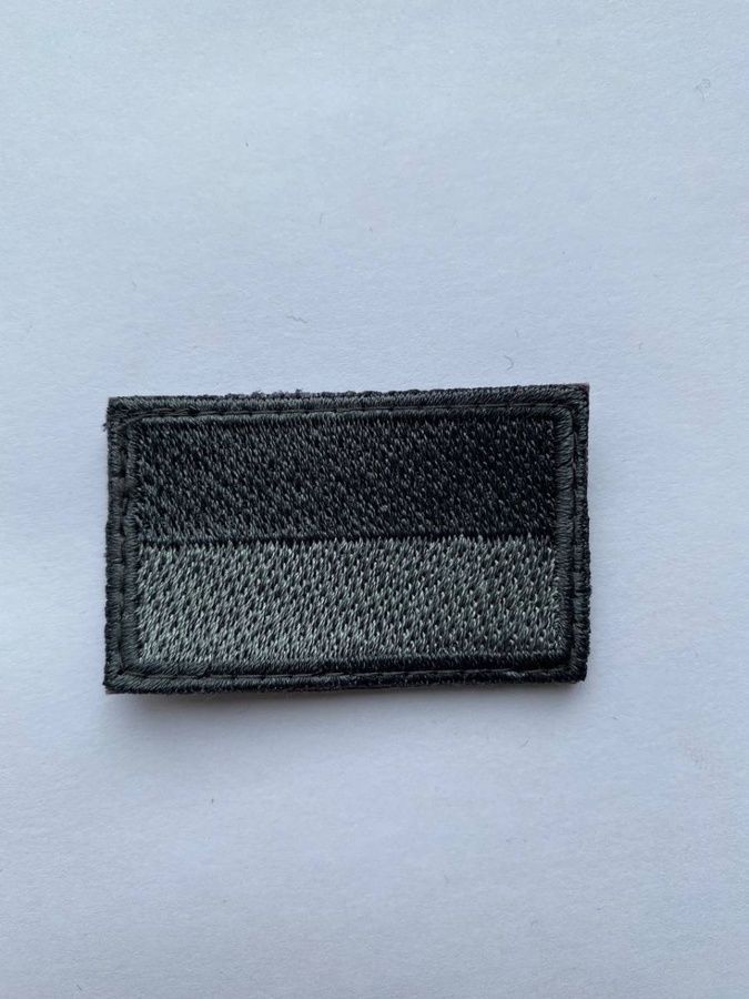 Шеврон-патч прапор на липучці черно-білий фото