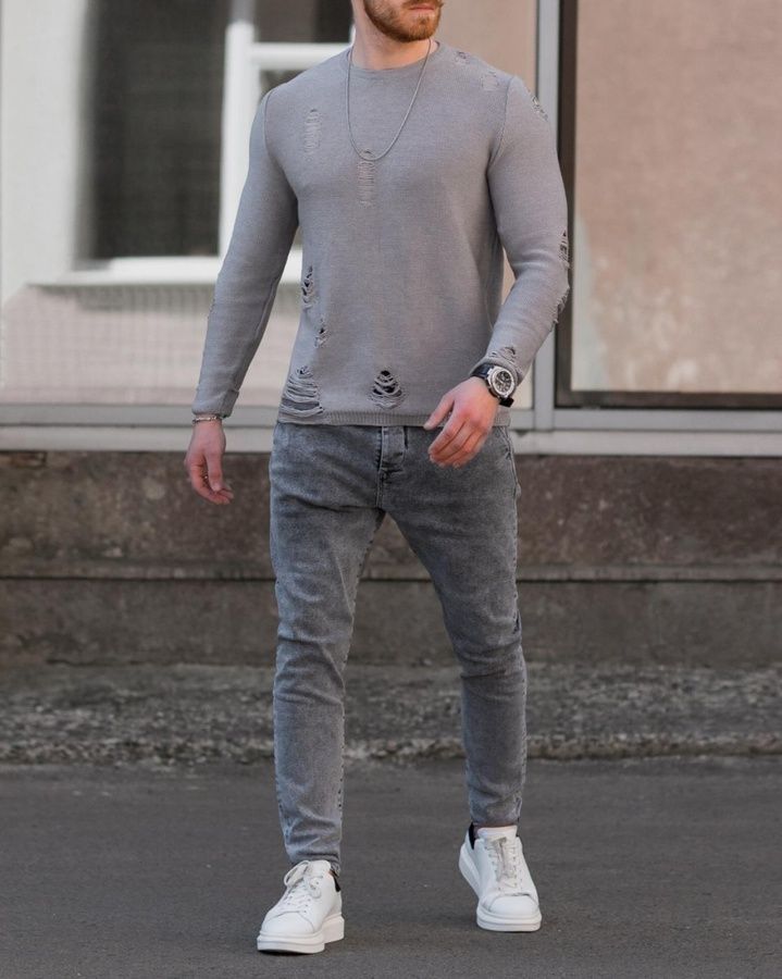 Кофта BEZET Grunge серый фото