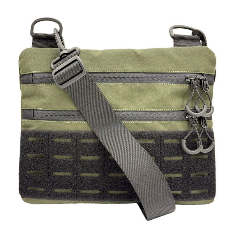 Тактична чоловіча сумка через плече RoKit Olive Black M із MOLLE та панеллю велкро фото