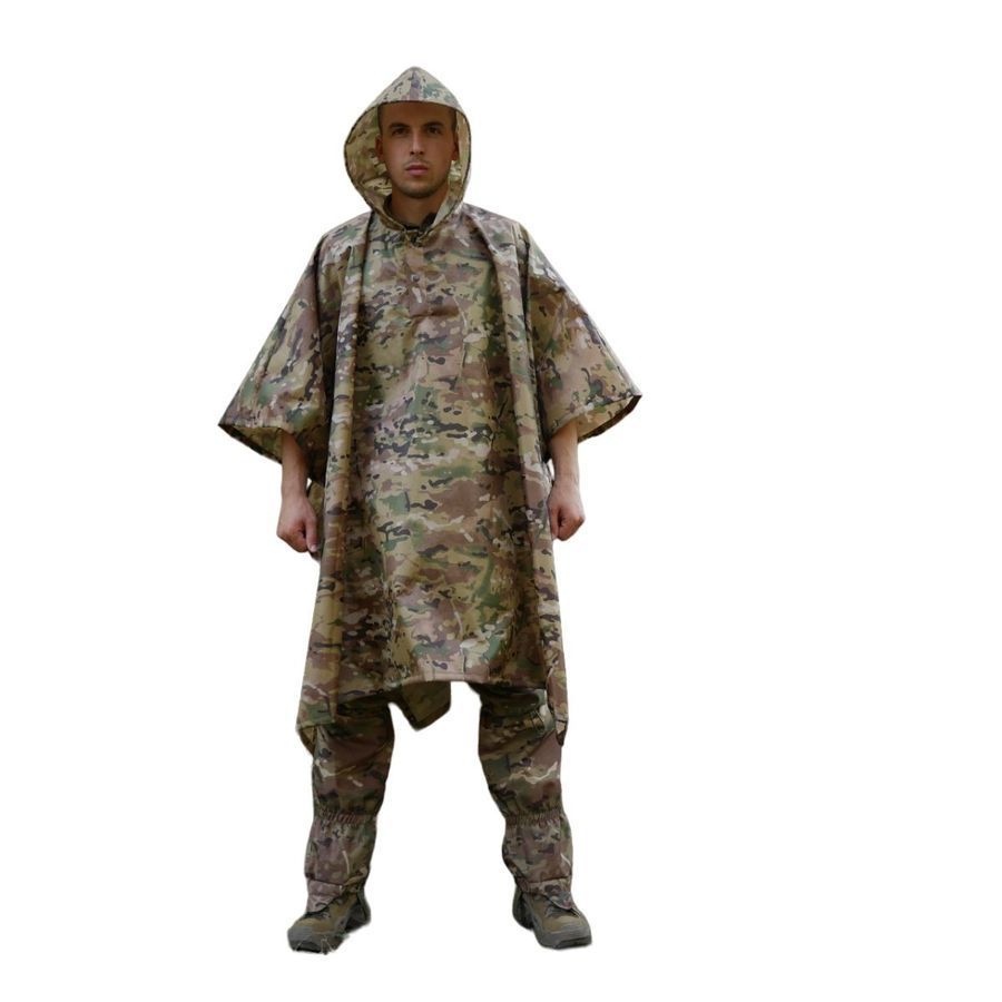 Пончо-дощовик із запаяними швами Kiborg Waterproof Мультикам фото