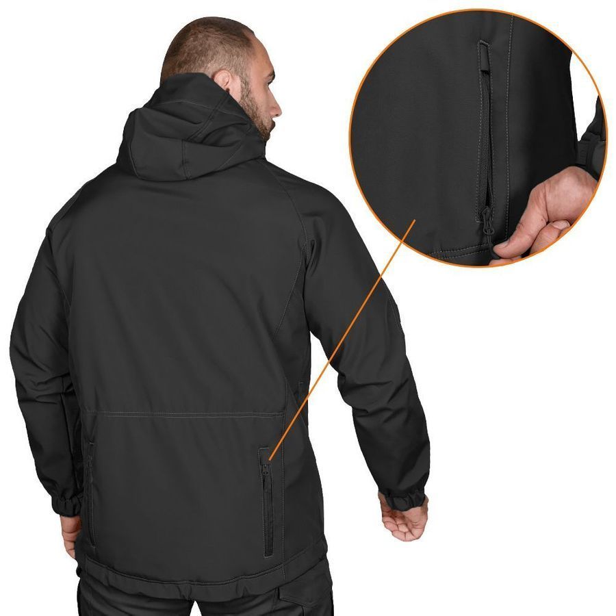 Демісезонна повсякденна куртка Softshell Rubicon чорна Camotec фото