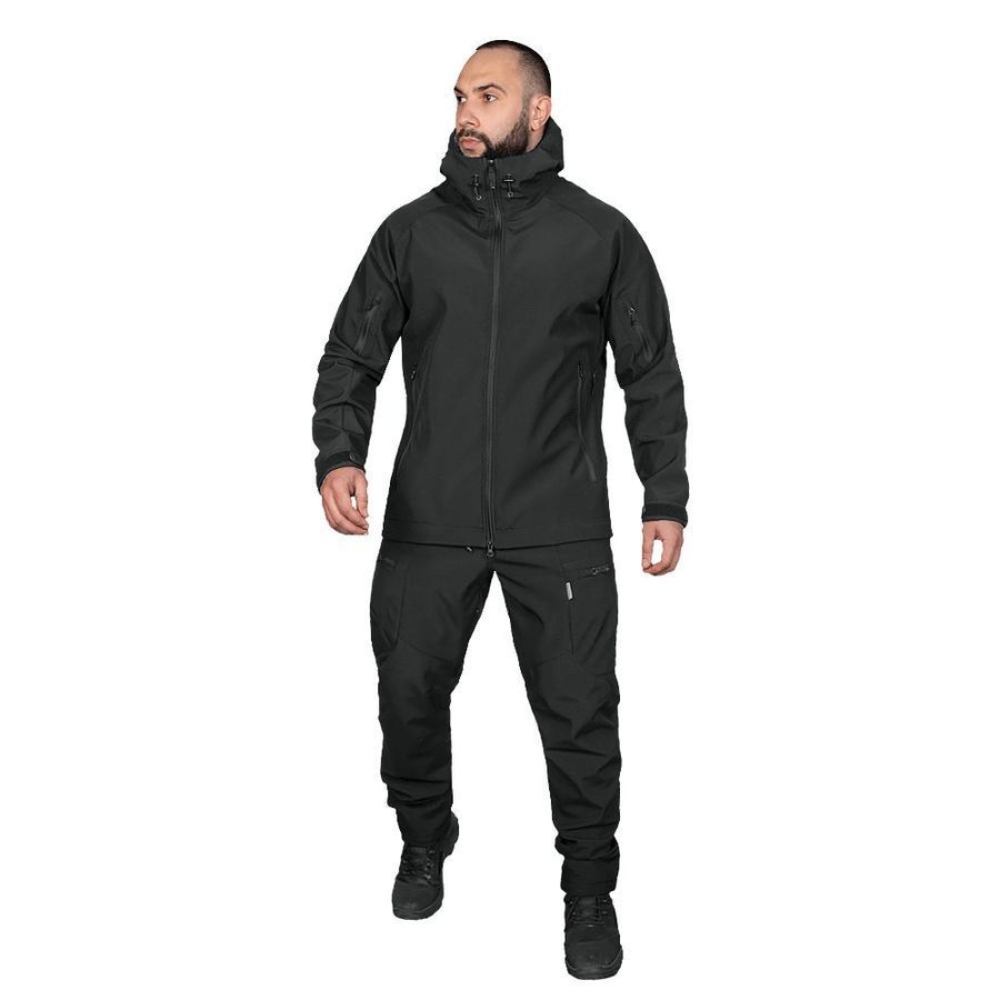 Демісезонна повсякденна куртка Softshell Rubicon чорна Camotec фото