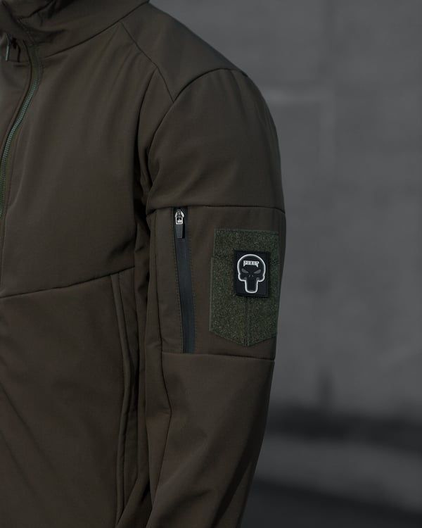 Демисезонный военный комплект (куртка softshell робокоп 2.0 хаки, Брюки карго теплые патрон 2.0 хаки) BEZET фото