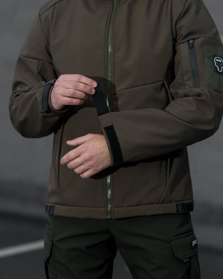 Демисезонный военный комплект (куртка softshell робокоп 2.0 хаки, Брюки карго теплые патрон 2.0 хаки) BEZET фото