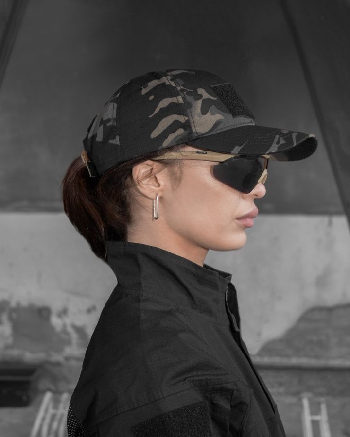 Тактическая женская бейсболка BEZET Military черный мультикам фото