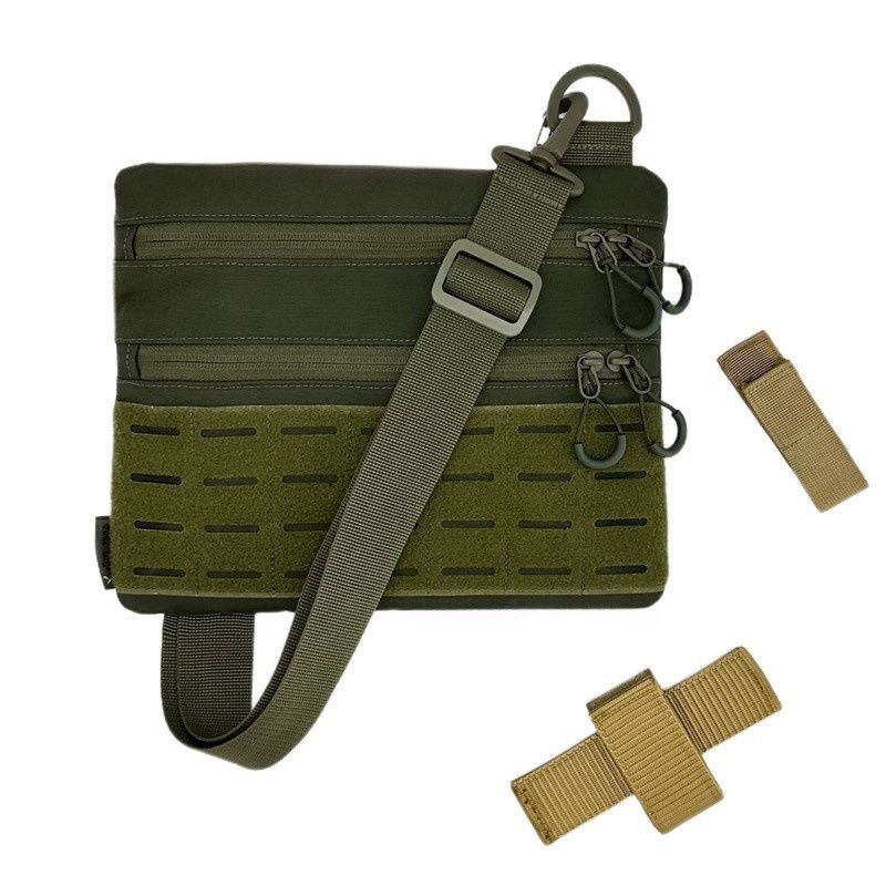 Тактическая мужская сумка через плечо RoKit Olive M с MOLLE и панелью велкро фото