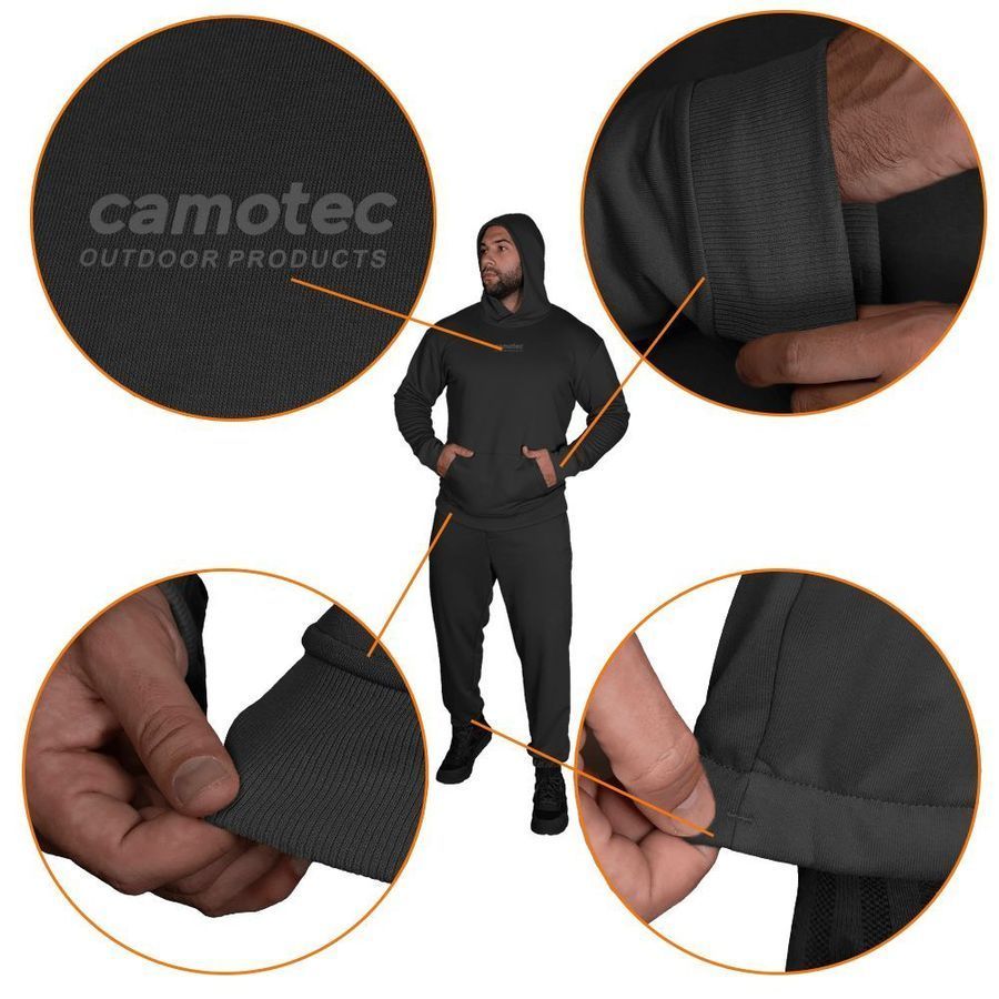 Летний спортивный костюм военный Basic Hood. Черный Camotec фото
