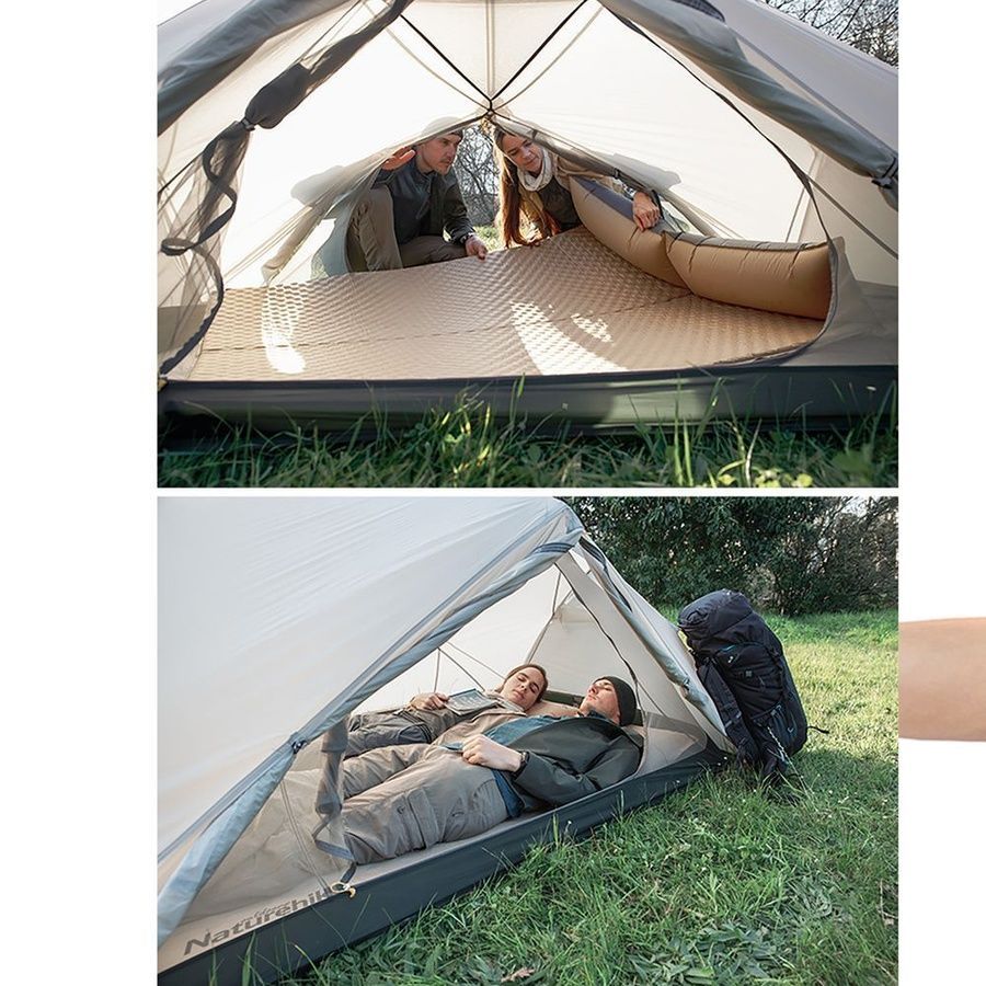 Килимок самонадувний з подушкою Naturehike NH15Q002-D, 25мм, бежевий фото