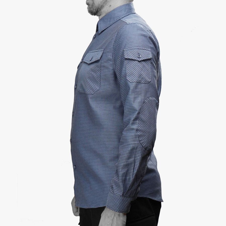 Сорочка UATAC в клітинку Синя | S фото