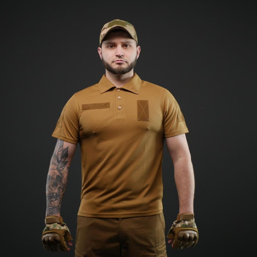 Футболка поло Military CoolPass койот Kiborg фото
