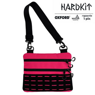 Тактична чоловіча сумка через плече RoKit Pink Black M із MOLLE та панеллю велкро фото