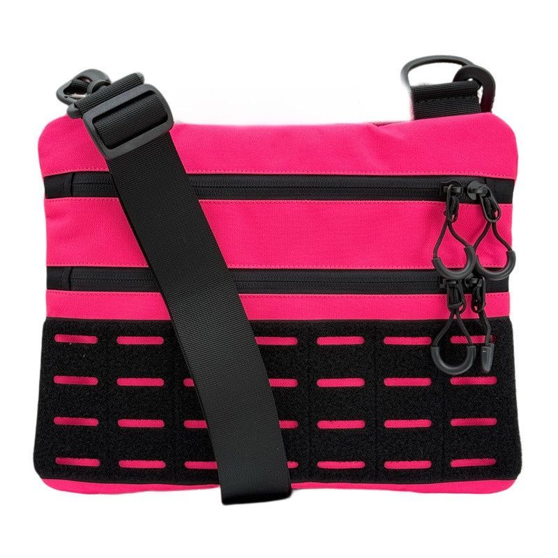 Тактическая мужская сумка через плечо RoKit Pink Black M с MOLLE и панелью велкро фото