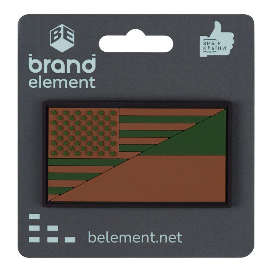 ПВХ патч (шеврон) "Прапор Укр/США" олива фото