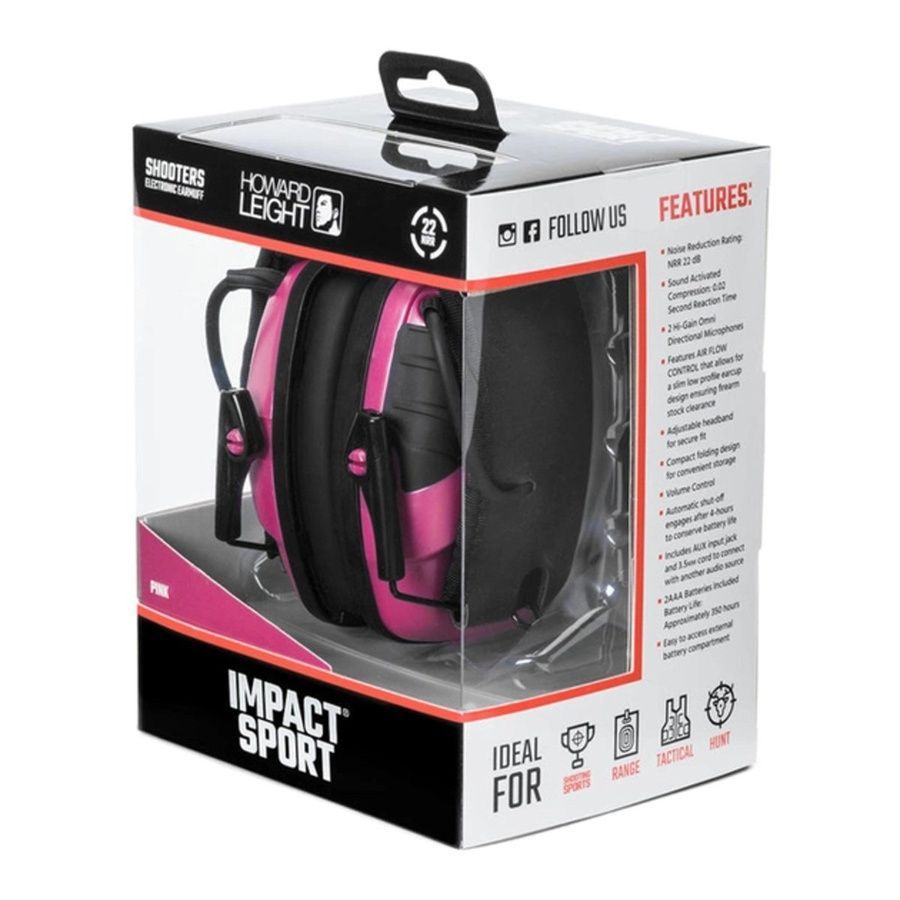 Активні захисні навушники Howard Leight Impact Sport R-02523 Pink фото