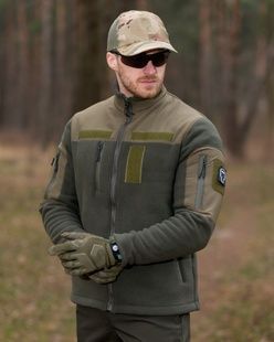 Мужская военная тактическая флисовая кофта хаки BEZET фото
