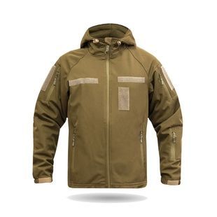 Куртка Windproof Softshell вітрозахисна (койот), водостійка, фліс 320 г/м&sup2; фото
