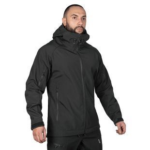 Демисезонная повседневная куртка Softshell Rubicon черная Camotec фото