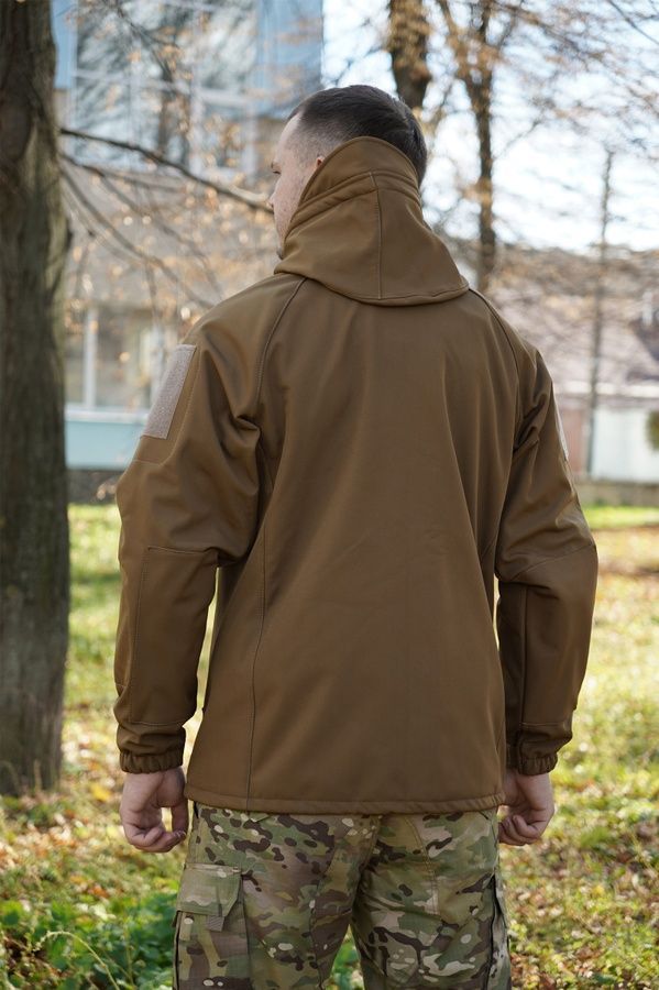 Куртка Windproof Softshell вітрозахисна (койот), водостійка, фліс 320 г/м&sup2; фото