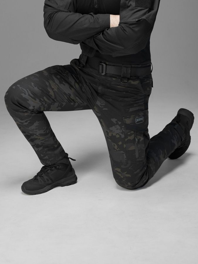 Брюки карго тактические BEZET Onyx черный мультикам фото