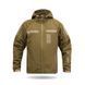 Куртка Windproof Softshell вітрозахисна (койот), водостійка, фліс 320 г/м&sup2; фото 1