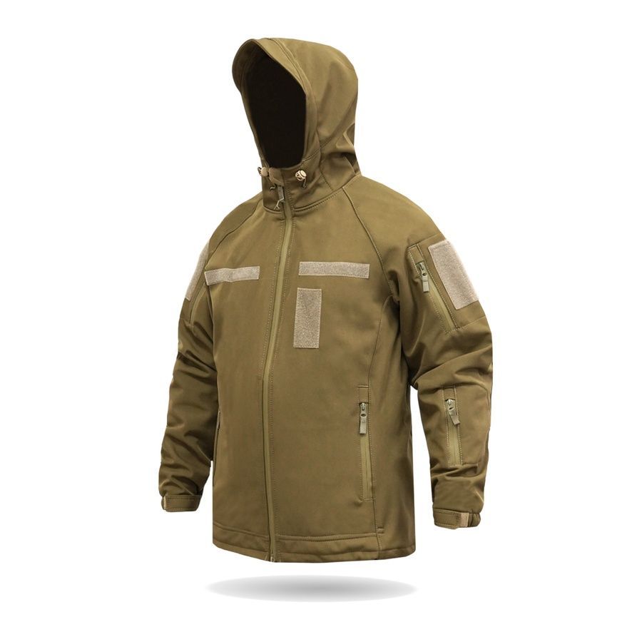 Куртка Windproof Softshell вітрозахисна (койот), водостійка, фліс 320 г/м&sup2; фото