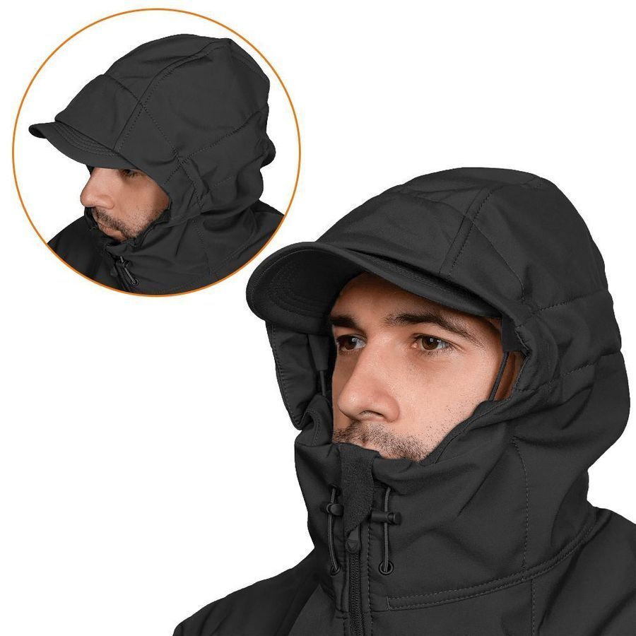 Демисезонная повседневная куртка Softshell Rubicon черная Camotec фото