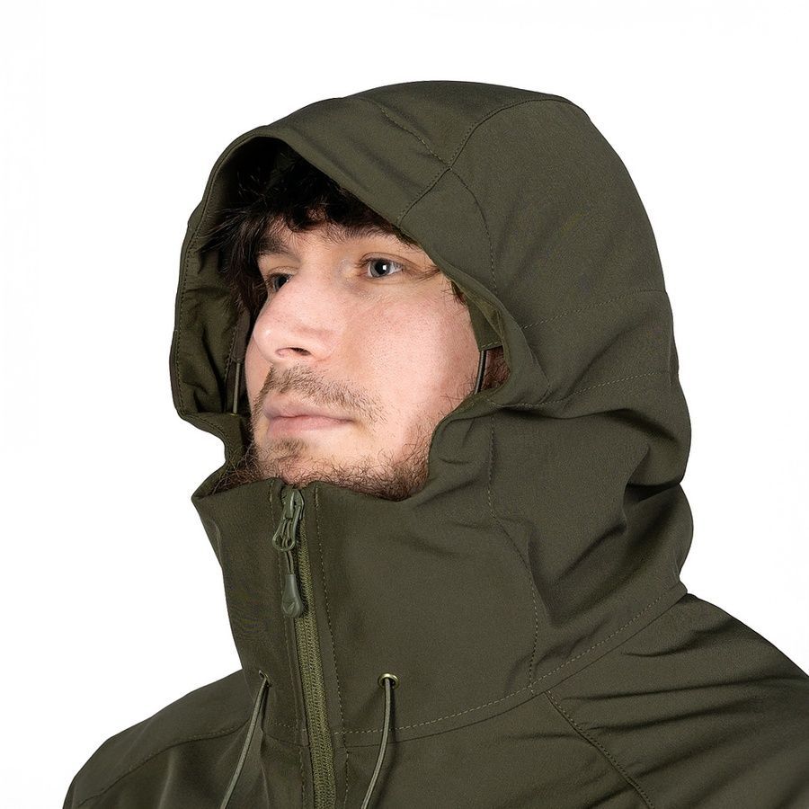 Демисезонная повседневная куртка Softshell Stalker олива Camotec фото