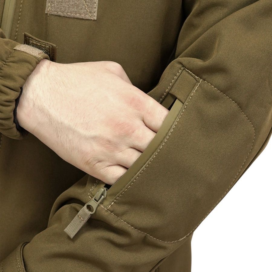 Куртка Windproof Softshell вітрозахисна (койот), водостійка, фліс 320 г/м&sup2; фото