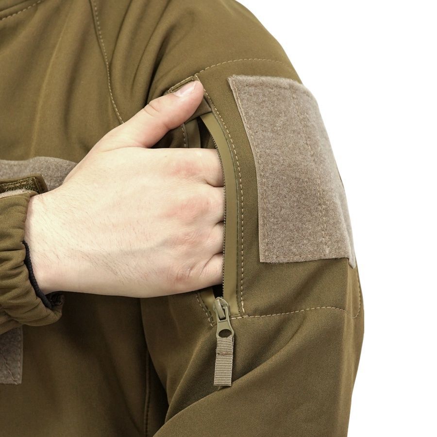 Куртка Windproof Softshell вітрозахисна (койот), водостійка, фліс 320 г/м&sup2; фото