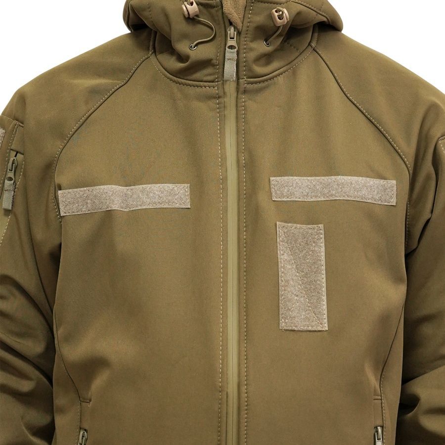 Куртка Windproof Softshell вітрозахисна (койот), водостійка, фліс 320 г/м&sup2; фото