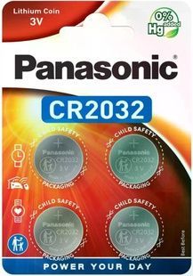 Батарейка литиевая Panasonic CR2032 Lithium (блистер 4шт) фото