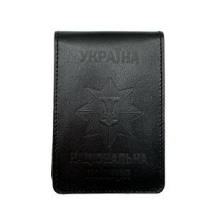 Обкладинка для поліцейського жетону (чорна, натуральна шкіра) фото
