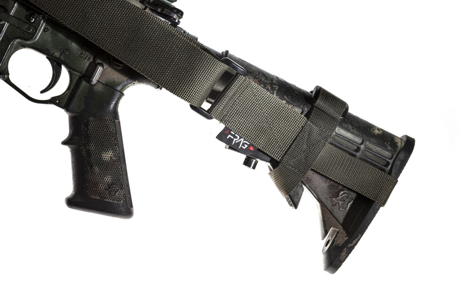 Тактичний 3-точковий збройовий ремінь Олива FRAG з карабіном та антабкою QD MAX фото